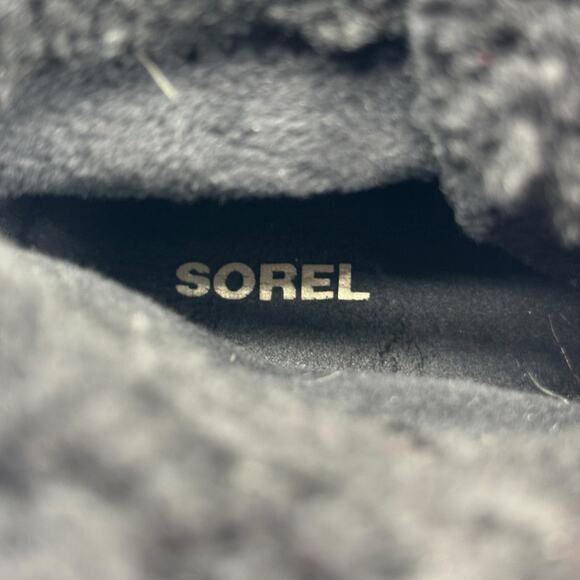 SOREL Addington Shearling Boots SZ 9 Women’s Black Leather Waterproof Lace Up - Picture 12 of 13